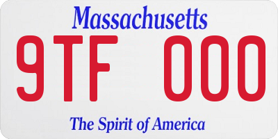 MA license plate 9TF000