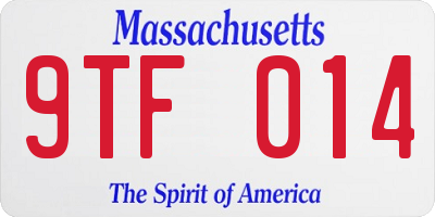 MA license plate 9TF014