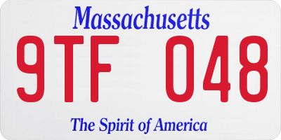 MA license plate 9TF048