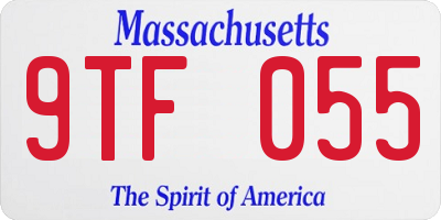 MA license plate 9TF055