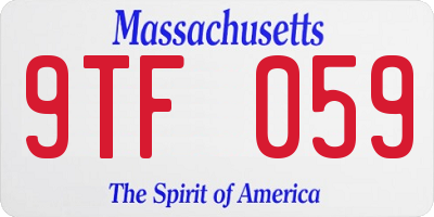 MA license plate 9TF059
