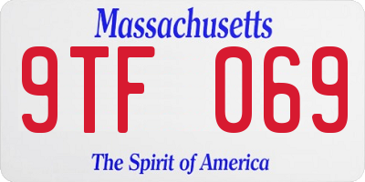 MA license plate 9TF069