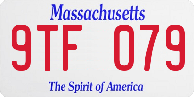 MA license plate 9TF079