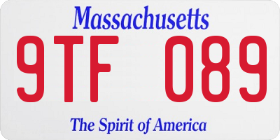 MA license plate 9TF089