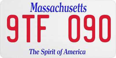 MA license plate 9TF090