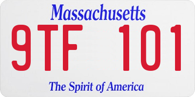 MA license plate 9TF101