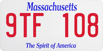 MA license plate 9TF108