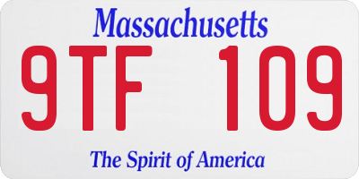 MA license plate 9TF109