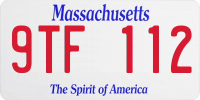 MA license plate 9TF112