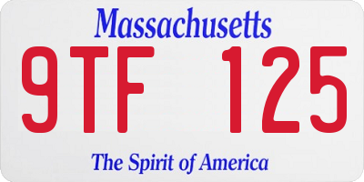 MA license plate 9TF125