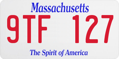 MA license plate 9TF127