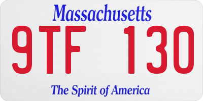 MA license plate 9TF130