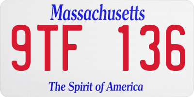 MA license plate 9TF136