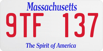 MA license plate 9TF137