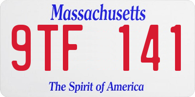 MA license plate 9TF141