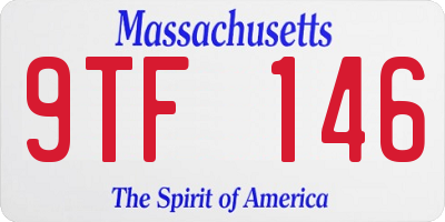 MA license plate 9TF146