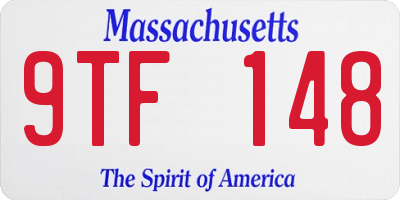 MA license plate 9TF148