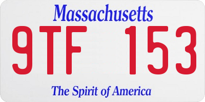 MA license plate 9TF153