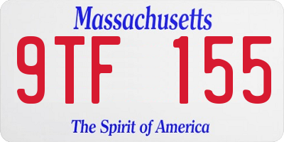 MA license plate 9TF155