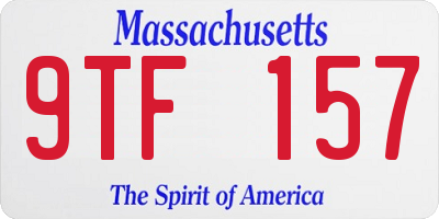 MA license plate 9TF157