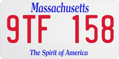 MA license plate 9TF158