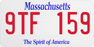 MA license plate 9TF159
