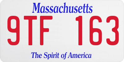 MA license plate 9TF163