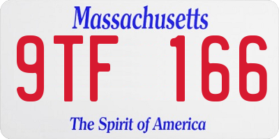 MA license plate 9TF166