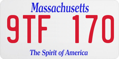 MA license plate 9TF170