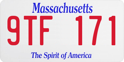MA license plate 9TF171