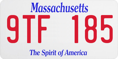 MA license plate 9TF185