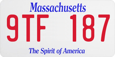 MA license plate 9TF187