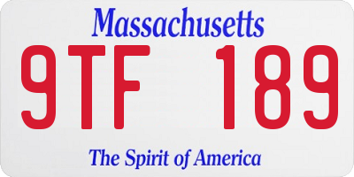 MA license plate 9TF189
