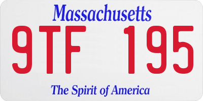 MA license plate 9TF195