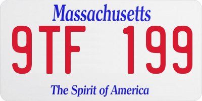 MA license plate 9TF199