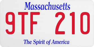 MA license plate 9TF210