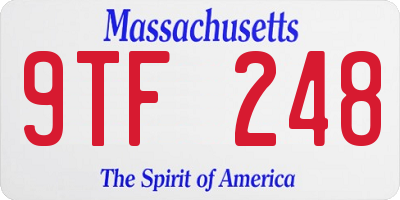 MA license plate 9TF248
