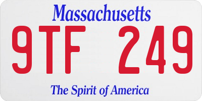 MA license plate 9TF249
