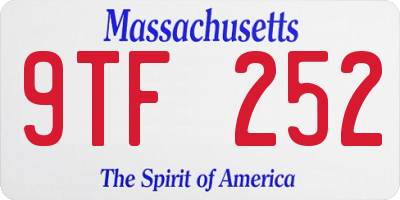 MA license plate 9TF252