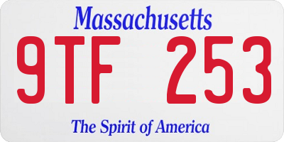 MA license plate 9TF253