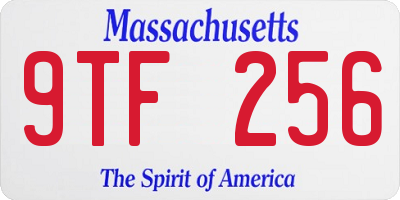 MA license plate 9TF256