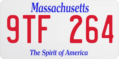 MA license plate 9TF264
