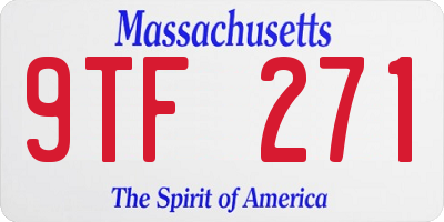 MA license plate 9TF271