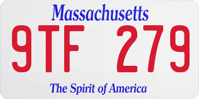 MA license plate 9TF279