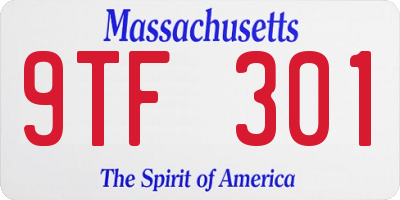 MA license plate 9TF301
