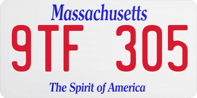 MA license plate 9TF305
