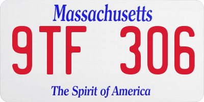 MA license plate 9TF306