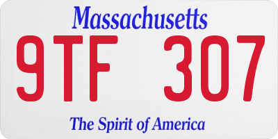 MA license plate 9TF307