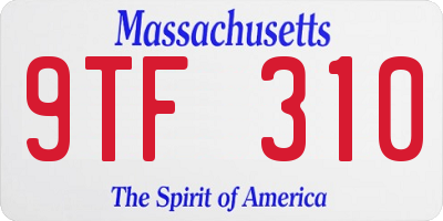 MA license plate 9TF310