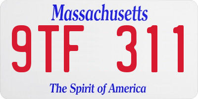 MA license plate 9TF311